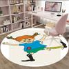 1pc Pippi Longstocking1 Print Round Carpet Chair Round Carpet Suitable for Bedroom Living Room Home Decorative Carpet
