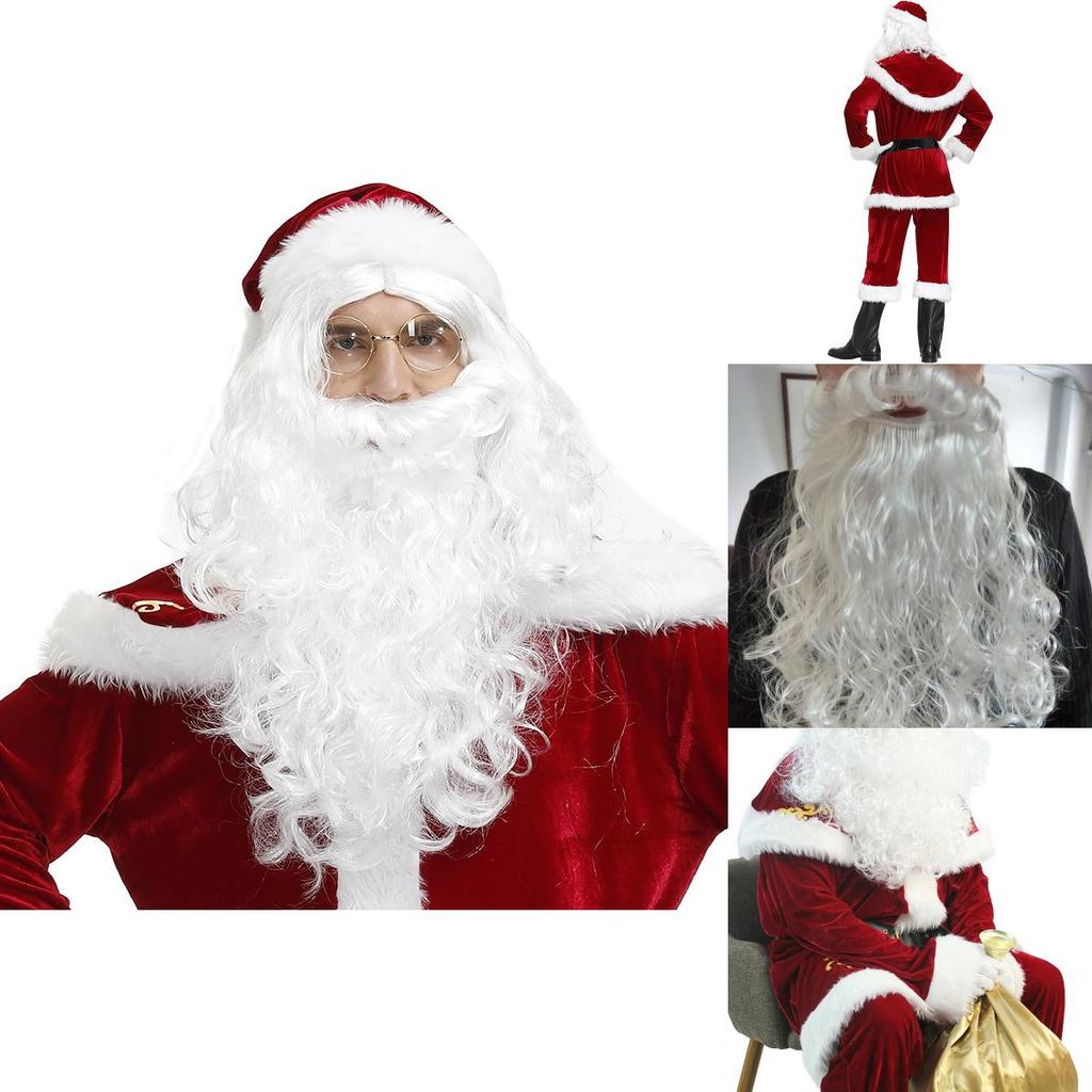 Plüschiges und gemütliches Weihnachtsmann-Kostümset, perfekt für Weihnachtsfeiern und Veranstaltungen