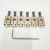 6-piece Set of Round-hole Bridge Natural Brass and Natural Stainless Steel Electric Guitar Bridges String Guide Bridge