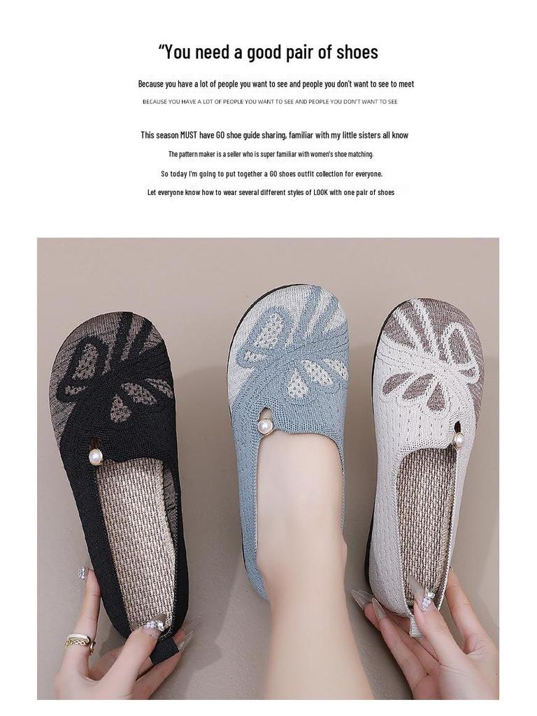 Damskie letnie codzienne wsuwane buty materiałowe - Oddychające, miękka podeszwa, wygodne, wszechstronne, antyzapachowe.