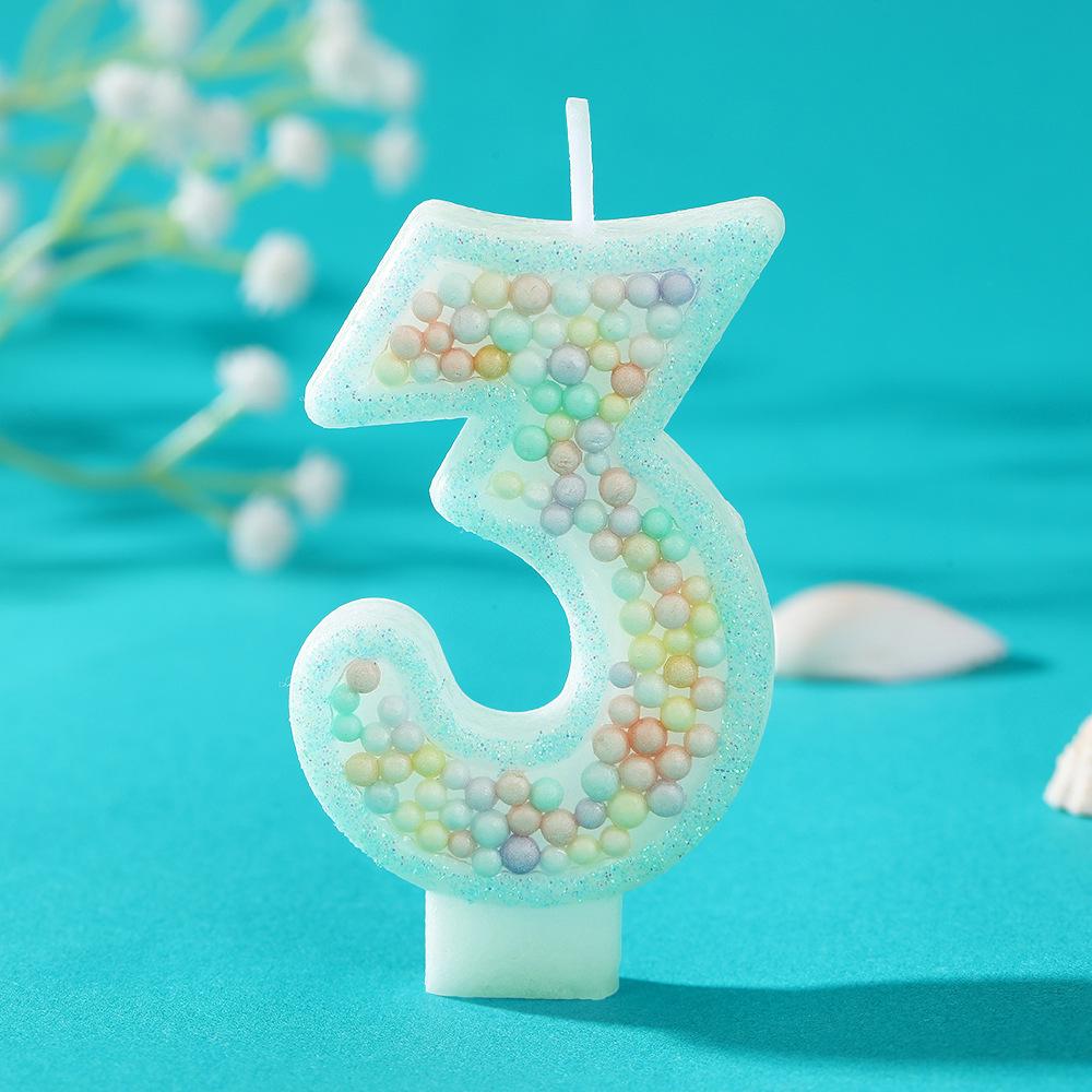 Macaron Colored Foam Balloon Number Candle - DIY Birthday Cake Decor