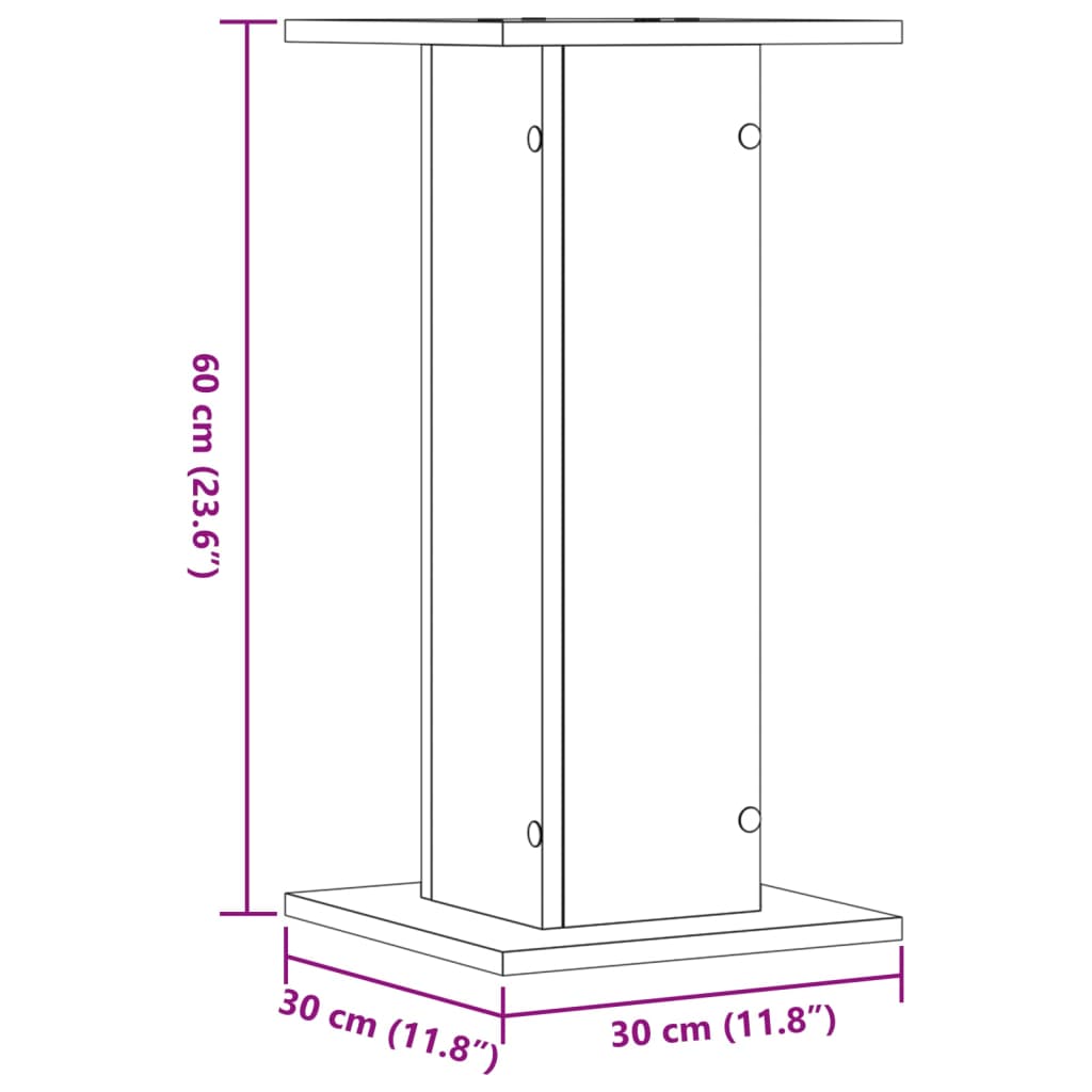 Speaker Stands (2 Pcs) Smoked Oak 30x30x60 Cm Engineered Wood
