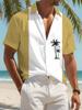 Casual Short-Sleeve Shirt for Men Featuring a Coconut Tree Design, Made from Polyester, Available In Various Sizes, Perfect for Everyday Use And