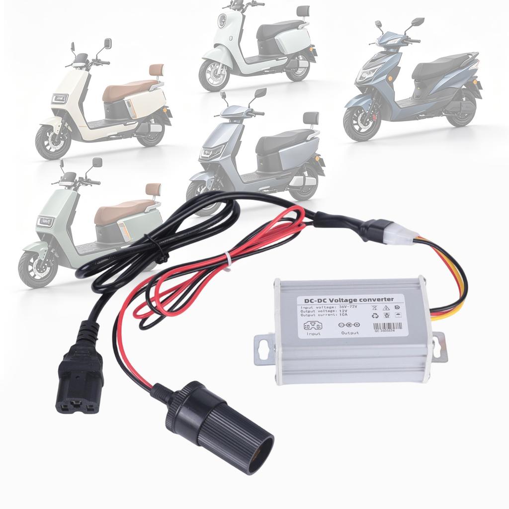 Konwerter 36V 72V na 12V 10A do ładowania samochodu, wentylatora, światła LED, zasilacz zewnętrzny, akcesoria do hulajnogi elektrycznej