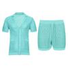 Men's Summer Sports Suit Short Sleeve + Shorts 2 Piece Set