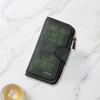 Delicate yellow flower fennel plant print long wallet multifunctional portable coin purse with clasp suitable for daily commuting large capacity