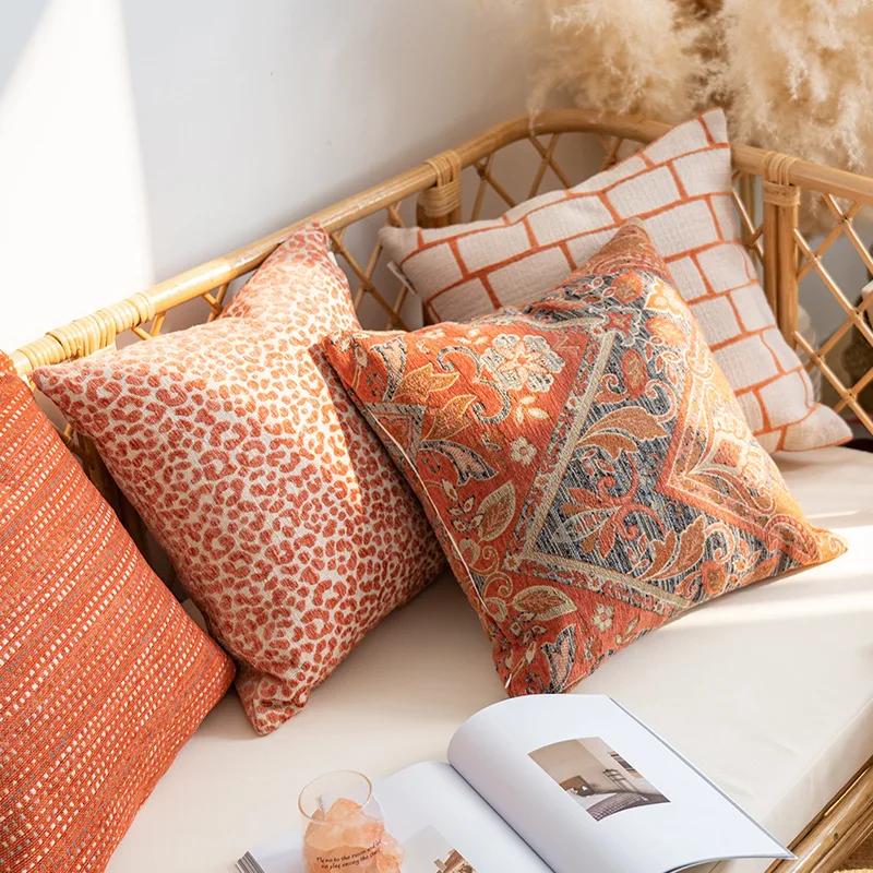 45x45cm Luxury Moroccan Cushion Cover Bohemian Floral Jacquard Pillow Case Woven Decorative Pillows for Sofa Bed Home Decor Case
