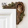 Chipmunk Shelf Sitter 2Pcs Tree Hollow and Animal Wooden Door Topper, Rustic Forest Style Decorative Country Decor for Windowsills Corner Decor,