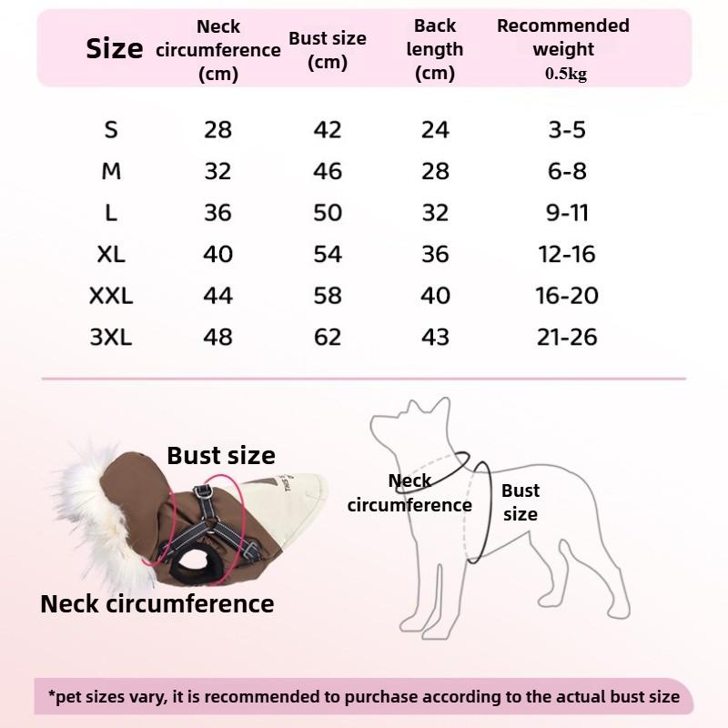 Pet Dog Winter Warm Plush Coat Fleece Hooded Puppy Reflective Winter Clothing Dog Cat Clothes Warm Cotton Vest Hooded Fur Collar