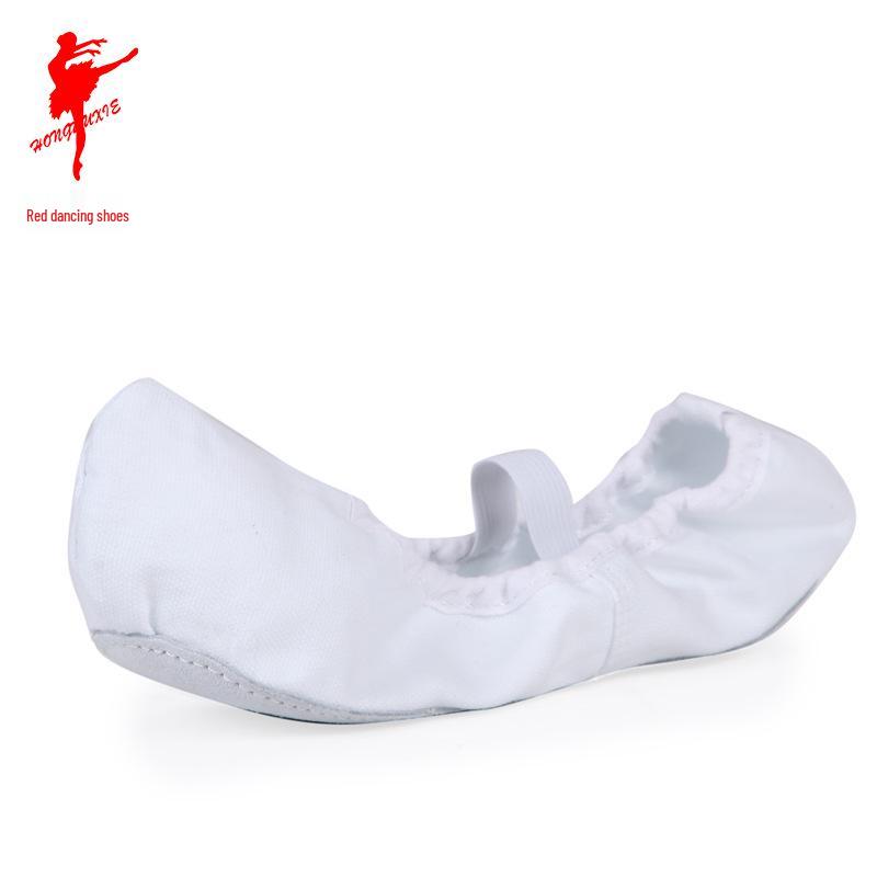 Korean Traditional White Hook Canvas Dance Shoes - Flat Indoor Practice Shoes, Model 10053