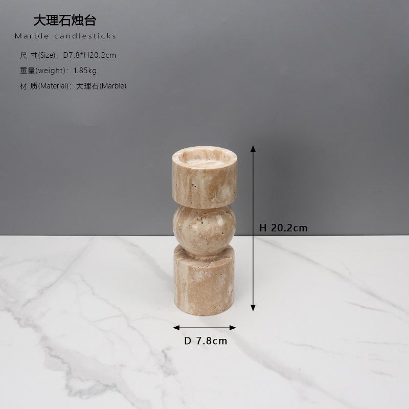 Home Decor Marble Candlestick TV Cabinet Desktop  Ornaments Candle Holder Wedding Decoration  Candle Holders Decor for Table