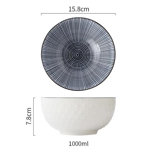 1Pcs Japanese tableware ceramic bowl single student dormitory bowls fruit salad soup rice net red noodles bowl zero waste