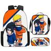 3Pcs Set NARUTO Anime School Backpack with Front Pocket, Lunch Bag & Pencil Bag, Lightweight & Durable for Boys & Girls Age 4-10