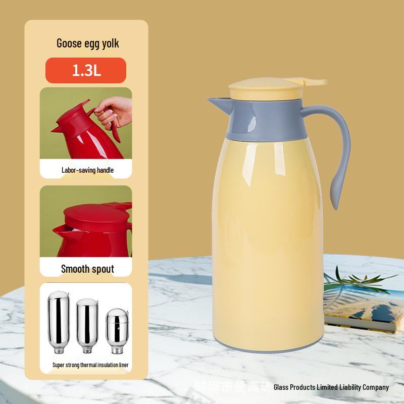 Large Capacity Cat Thermos with Glass Liner - Insulated Kettle for Home and Dorm Use