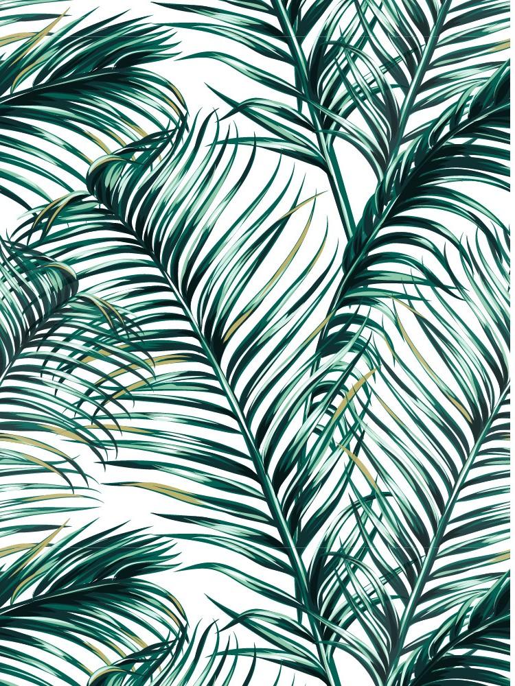 1pc Tropical Palm Leaf Peel And Stick Wallpaper Green Leaves Self-Adhesive Removable Home Decor Wall Covering Prepasted