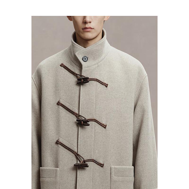 Peacebird Men's Winter Mid-Length Toggle Button Wool Blend Coat