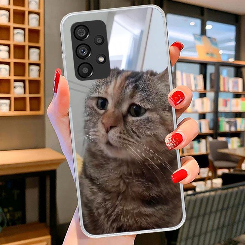 Pet Cat Funny Memes Phone Case For Samsung Galaxy A12 A22 A32 A52 A72 A02S Phone Case Note 20 Ultra 10 S10 Plus A51 A71 A50S A20