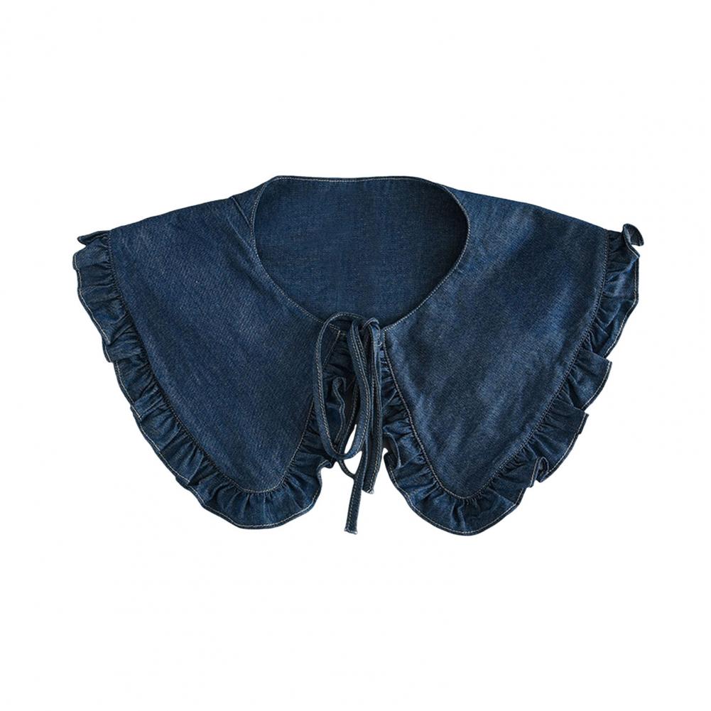 

Женский съемный воротник-стойка, ожерелье с оборками и шнуровкой, кружевной фальш-воротник, вставка для джинсовой рубашки или платья, однотонный фальш-воротник