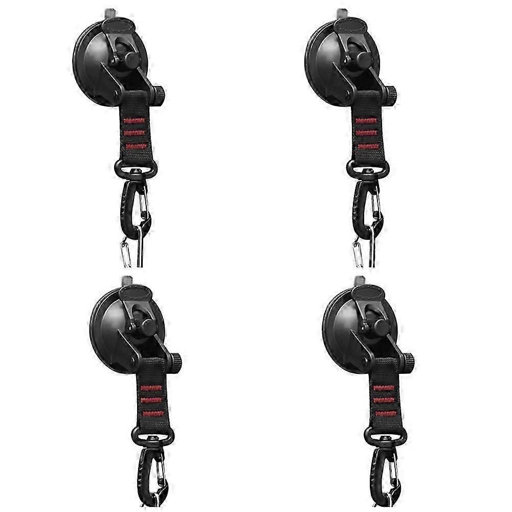 4Pcs Heavy Duty Suction Cup with D Ring 360 Rotating Camping Suction Hooks Car Suction Cups Anchor for Awning-Red