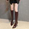 Fashion 2025 Pointed Toe High Knight New Long-leg Boots Skinny European and American Long-leg Boots