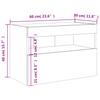 Wall Mounted TV Cabinet with RGB LED Lights Smoked Oak Finish 60 x 30 x 40 cm