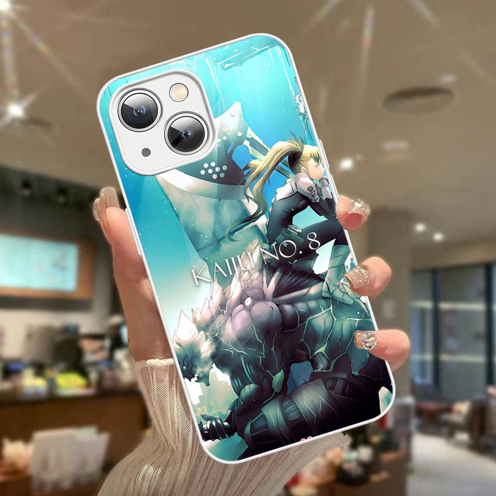 Classic Anime K-kaiju No8 For IPhone 14 13 12 Mini 11 Pro XS Max X XR 14 Plus Tempered Glass Cover