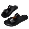 Summer Mens Flat Narrow Leather Slippers Slides Slip On Sandals Casual Shoes Anti-skid Indoor Outdoor Best Gifts For Men