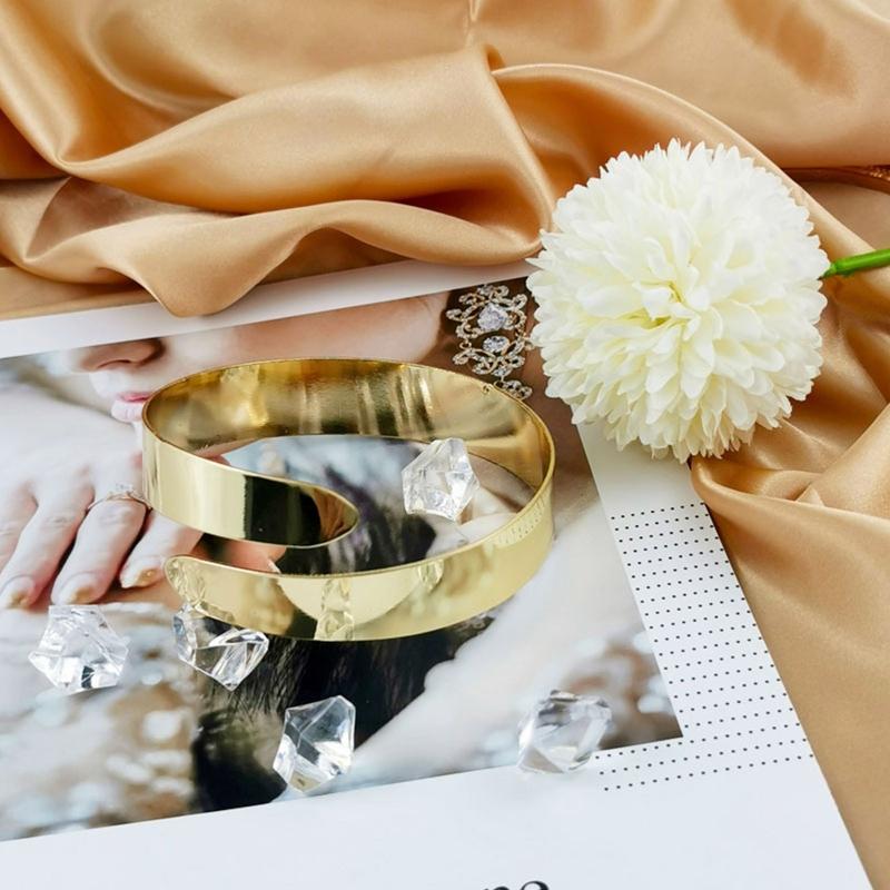 Retro Greek Roman Style Open Ended Shape Bracelet Armband Upper Arm Cuff Armlet Festival Bridal Bikini Dance Jewelry