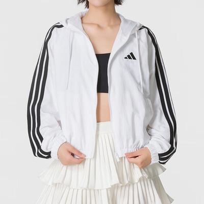 Women's Spring/Autumn Hooded Woven Mesh-Lined Jacket
