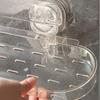Suction Cup Shower Caddy Bathroom Organizer with Bottom Drain Space Saving Wall Shelf for Bathroom Sink Toothbrush Facial Cleanser Storage