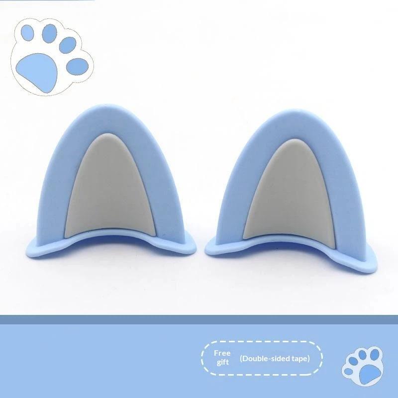 Soft ABS Bear Ear Helmet Decorations 1 Pair Adorable Appearance Easy to Install for Outdoor Riding Sports Helmets