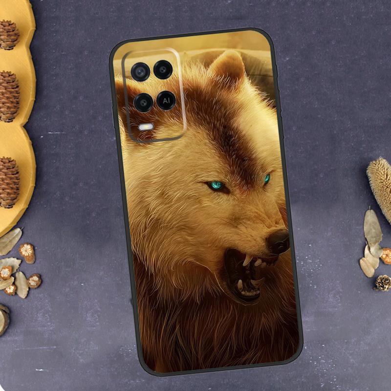Angry Wolf Phone Case For Oppo A96 A16 A76 A78 A58 A18 A38 A98 A17 A77 A80 A40 A60 A74 A94 A54 A15 A57S