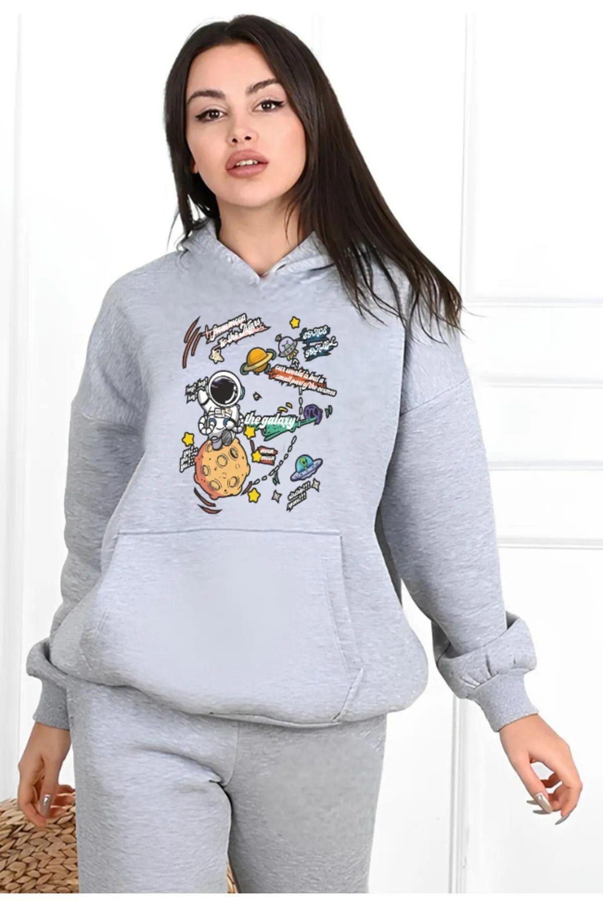 

Женский стильный свитшот большого размера Aydan Astronaut с принтом оверсайз-свитшот