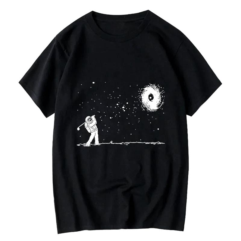 

2026 New Summer Funny Astronaut Print T Shirt Loose Women Tshirt Short Sleeve Tshirt Casual Short Sleeve Crew Neck Tee Tops S