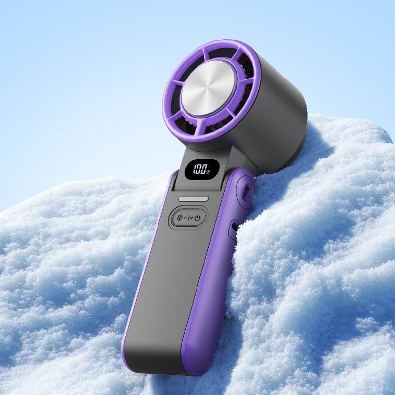 2025 Most Popular Rechargeable High Speed Portable Folding Ice Cooling Summer Mini Fan Type-C