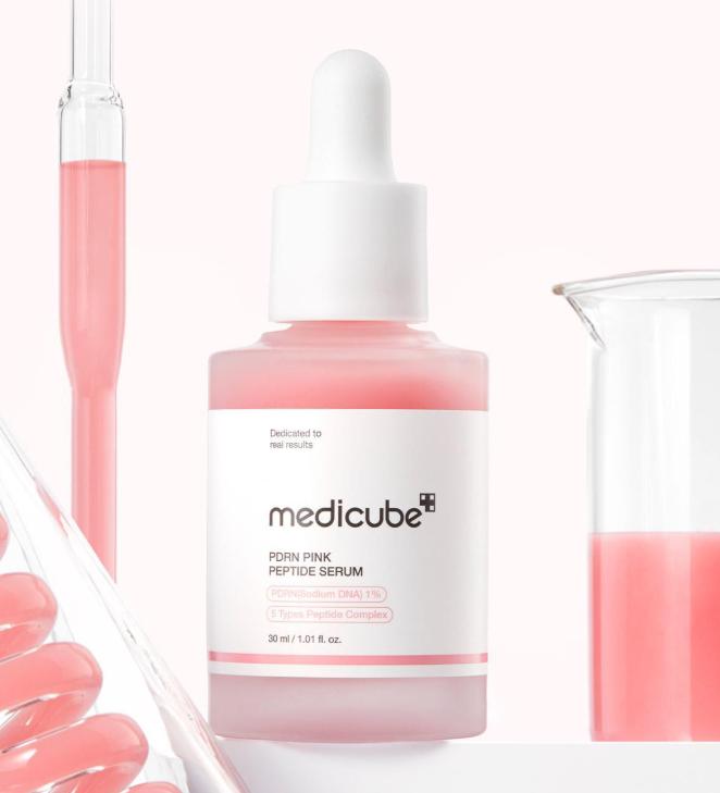 MEDICUBE PDRN Pink Peptide Ampoule Set (30ml + 50ml Refill) – Anti-Aging & Skin Repair Serum
