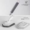Teleskopik Uzun Saplı Temizlik Fırçası Banyo Fayans Tuvalet Üçgen Fırça Çok Fonksiyonlu Çift Fırça Başlıklı Yer Fırçası