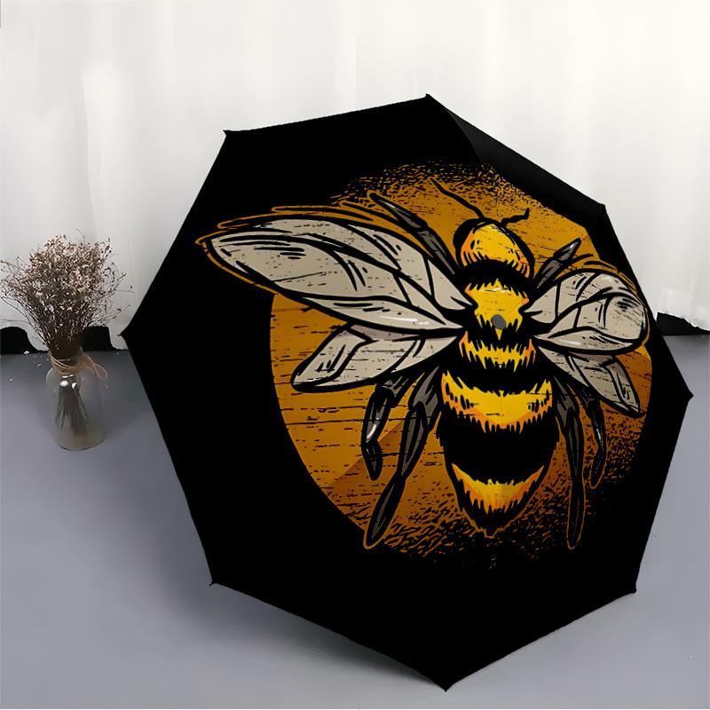 1pc Bee Honeycomb Automatic Open/Close Umbrella, Portable Folding Umbrella for Travel, Themed Events,