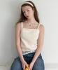 CLUNY [Set] Stitch Lace Pointelle Knit Cardigan - Butter