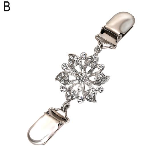 Sweater Duck Mouth Clips for Cardigans Vintage Shawl Cloak Clasp Rhinestone Cinching Clip for Women Shawl Shirt Dress