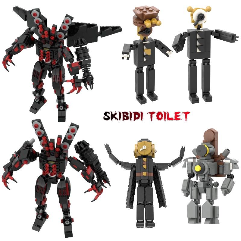 Moc Skibidi Toilet Clock Man Vs Surveillance Man Building Brick Toy Abs Plastic Diy 200-400 Pieces