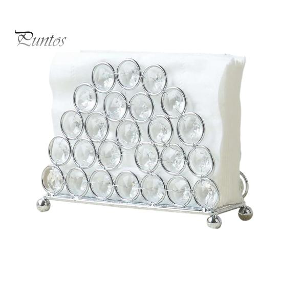 Vertical Paper Towel Stand Crystal Napkin Holder, Stable Storage Stand, with Anti-Slip Modern Rack Feet, Durable Rust-Proof Tissue Dispenser for Home