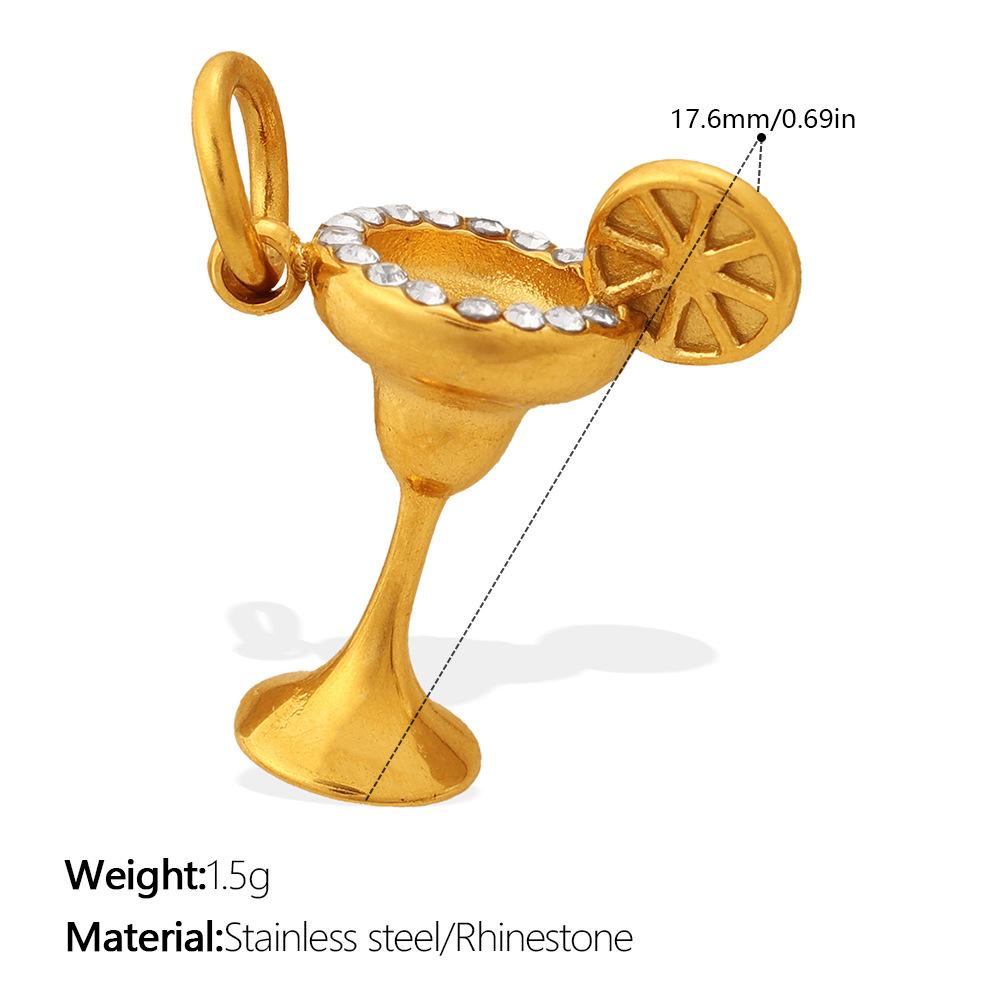  1Pcs Stainless Steel 18K Gold Plated Pendant Waterproof Women Charms Gold Color DIY Accessories Charms Jewelry