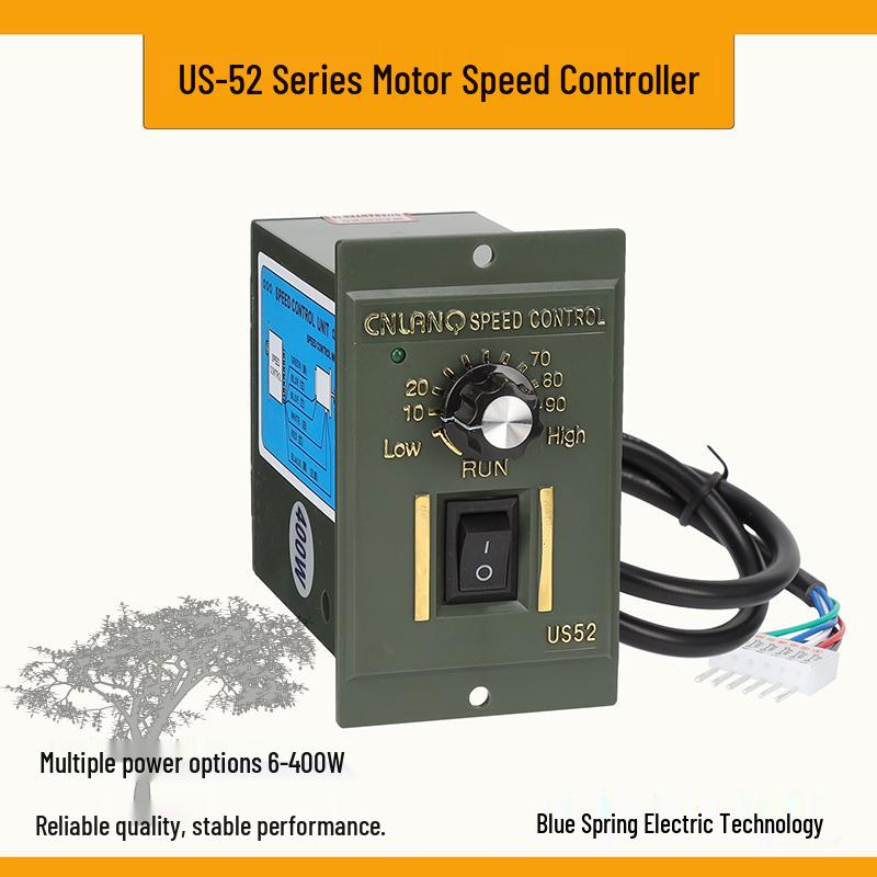 

US52 Single-Phase AC220V Motor Speed Controller with Variable Regulation, Model US-5290W120W 6W Controller - 3.96 Row Plug
