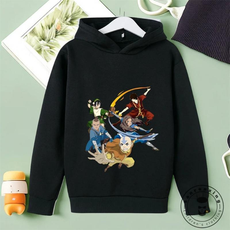 

Аватар Легенда об Аанге Аанг Аппа Кавайные Детские толстовки с капюшоном из мультфильма Harajuku Boy Girl Fashion Movement Streetwear Новинка Осень 2024 150