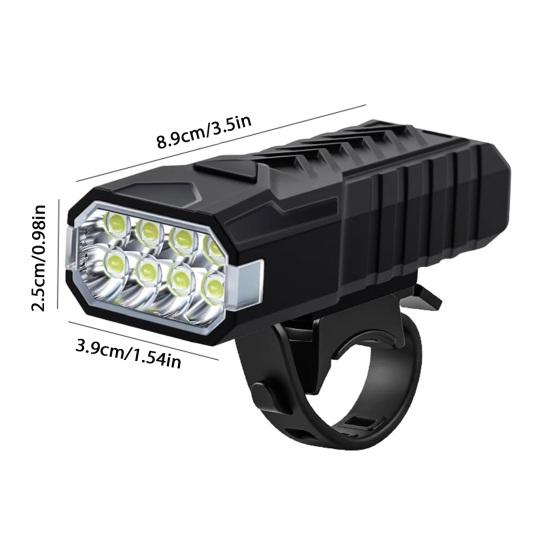 Yousheng Bicycle Headlight 4Modes Adjustable IPX4 Waterproof High Lumens Rechargeable Universal MTB Road Mountain Bike Rubber Strap Night Riding Front