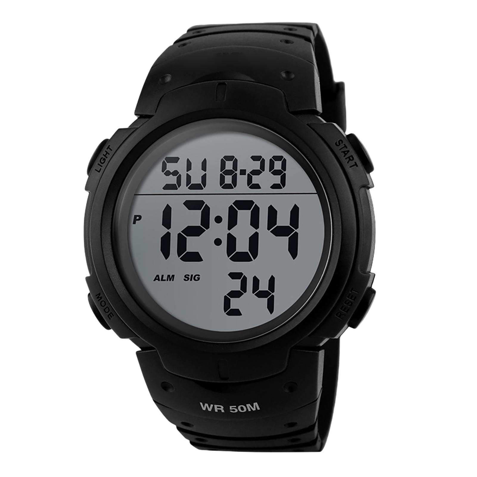 Men Digital Watch Stopwatch Alarm Luminous Watch