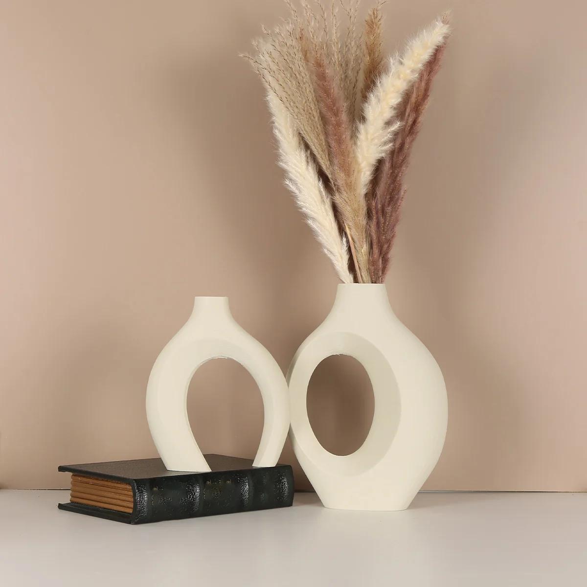 

1Set Nordic Minimalist Style Vase, Black and White Classic, Creative Design, Home Decoration Vase Combination белый