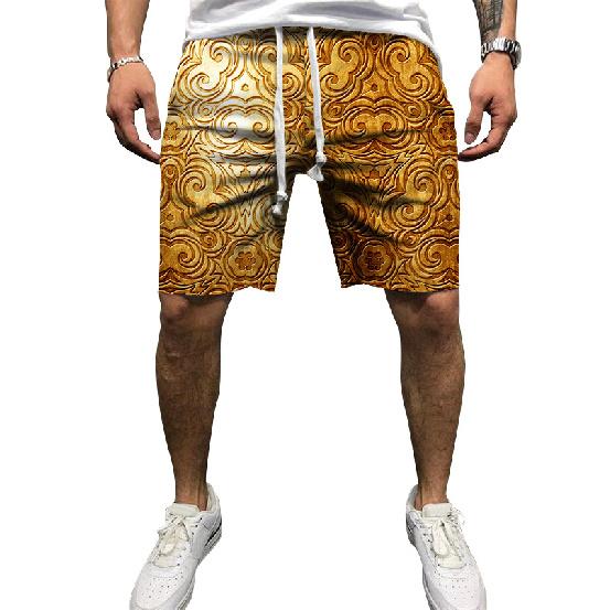 European And American Men'S Summer New 3D Printed Drawstring Loose Sports Shorts Men'S Beach Pants
