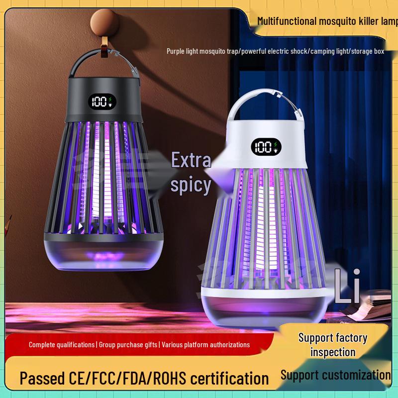 Outdoor & Indoor Electric Mosquito Killer Lamp with Purple Light - Ideal for Camping